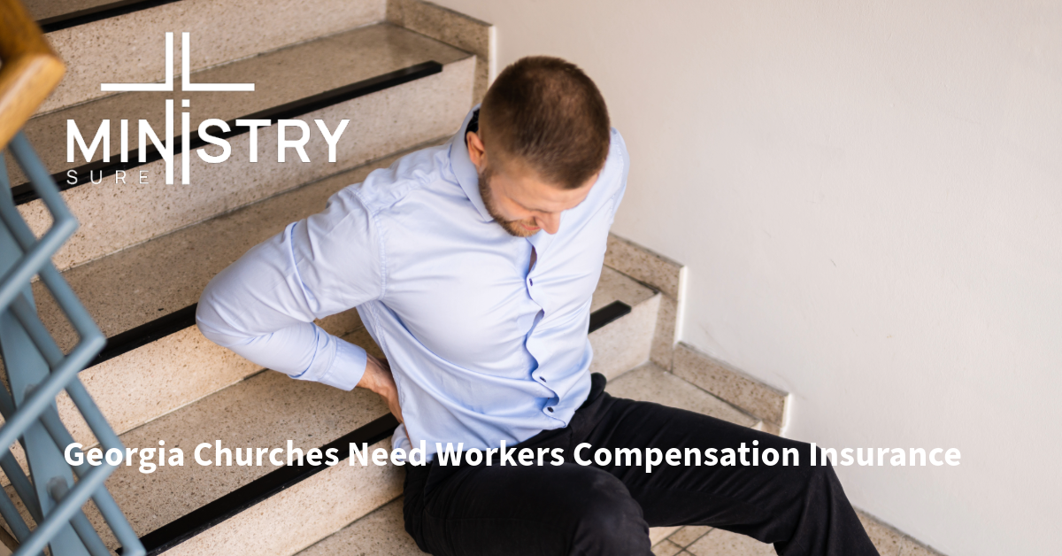 a church worker has just fallen on the stairs and a workers compensation insurance claim is sure to follow